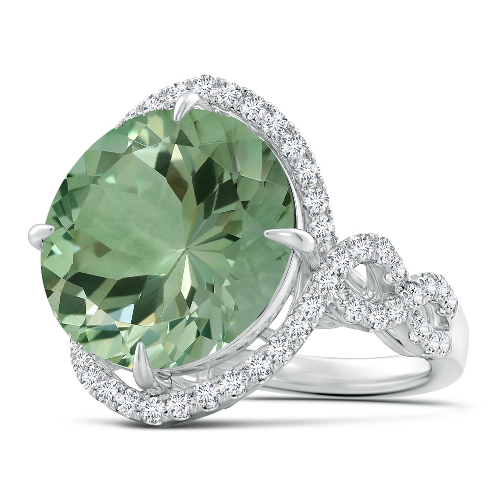 14.18x14.12x8.75mm AAA GIA Certified Round Green Amethyst Twisted Split Shank Halo Ring in White Gold Side 199