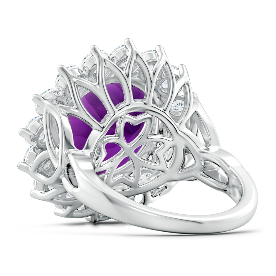 15.00x14.93x9.36mm AAAA GIA Certified Round Amethyst Floral Cocktail Ring in White Gold side 499