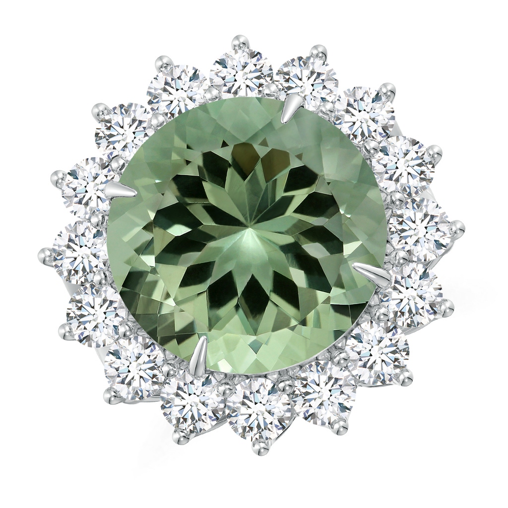 14.18x14.12x8.75mm AAA GIA Certified Round Green Amethyst Floral Cocktail Ring in White Gold Side 199