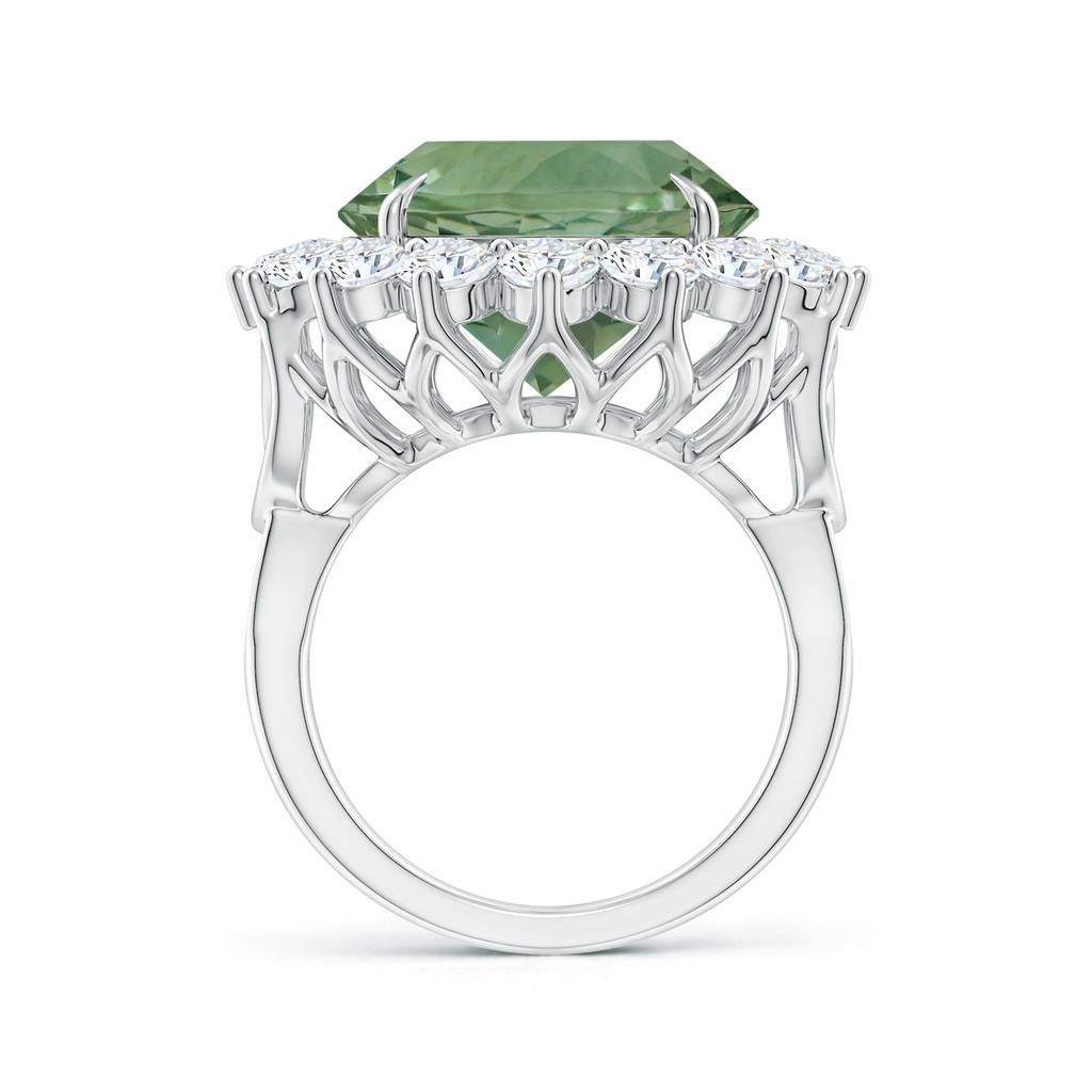 14.18x14.12x8.75mm AAA GIA Certified Round Green Amethyst Floral Cocktail Ring in White Gold Side 399