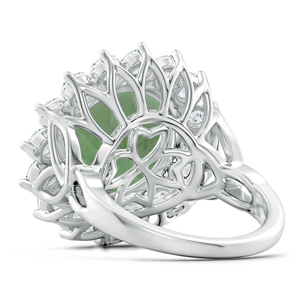 14.18x14.12x8.75mm AAA GIA Certified Round Green Amethyst Floral Cocktail Ring in White Gold Side 499