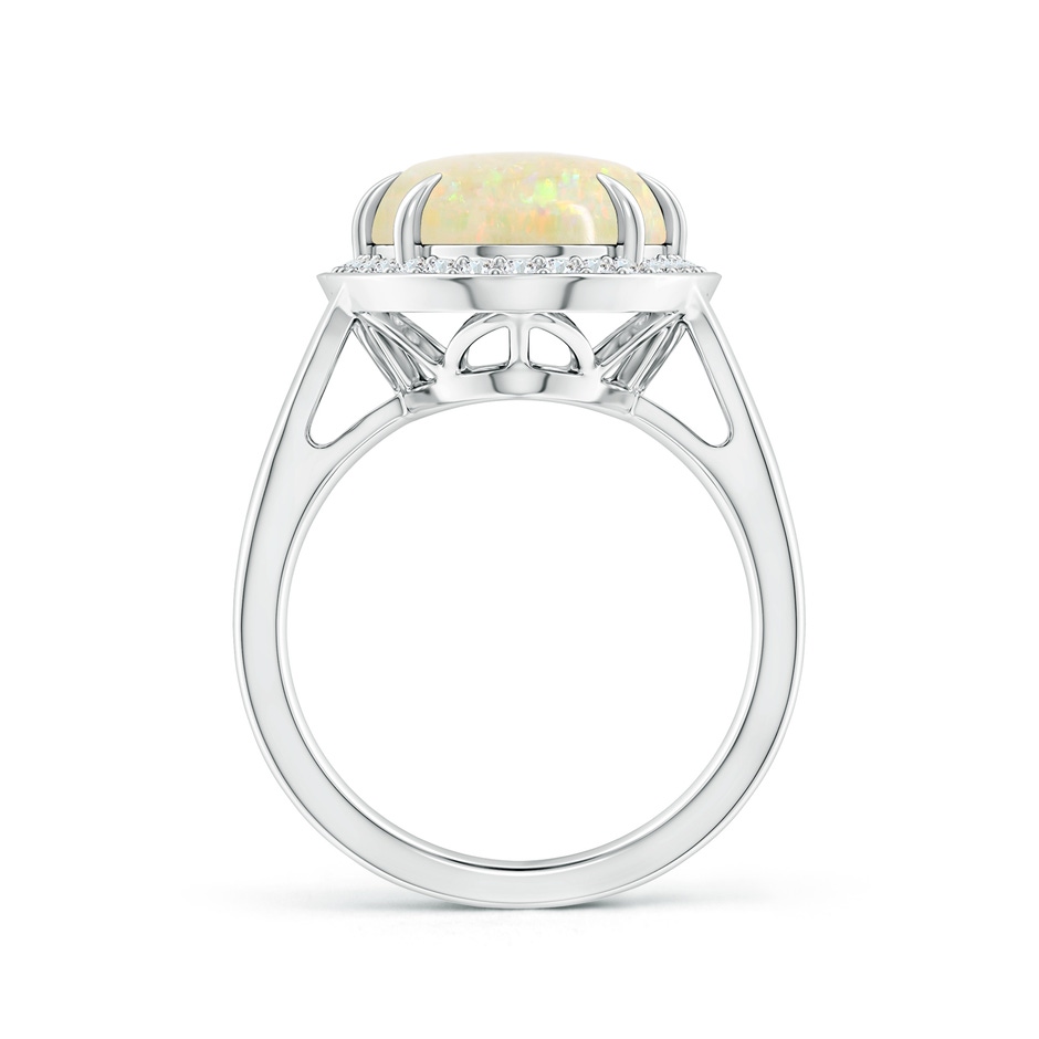 18.19x11.95x5mm AAAA GIA Certified Opal Split Shank Ring with Diamond Halo in 18K White Gold side-1