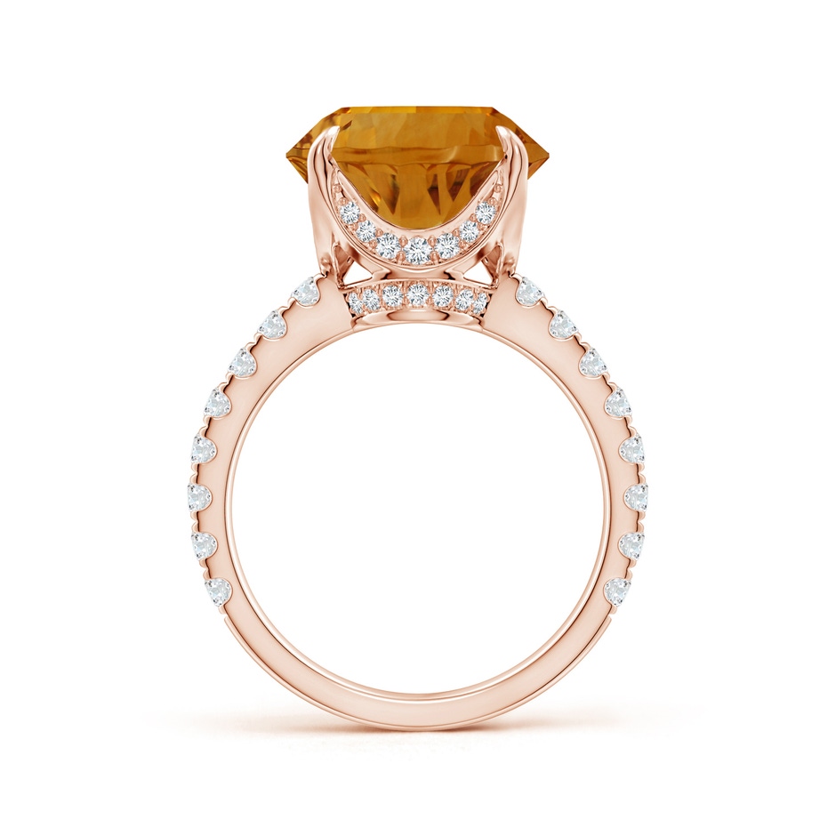 12.20x12.14x8.14mm AAAA GIA Certified Citrine Solitaire Ring with Diamond Accents in 18K Rose Gold side 199