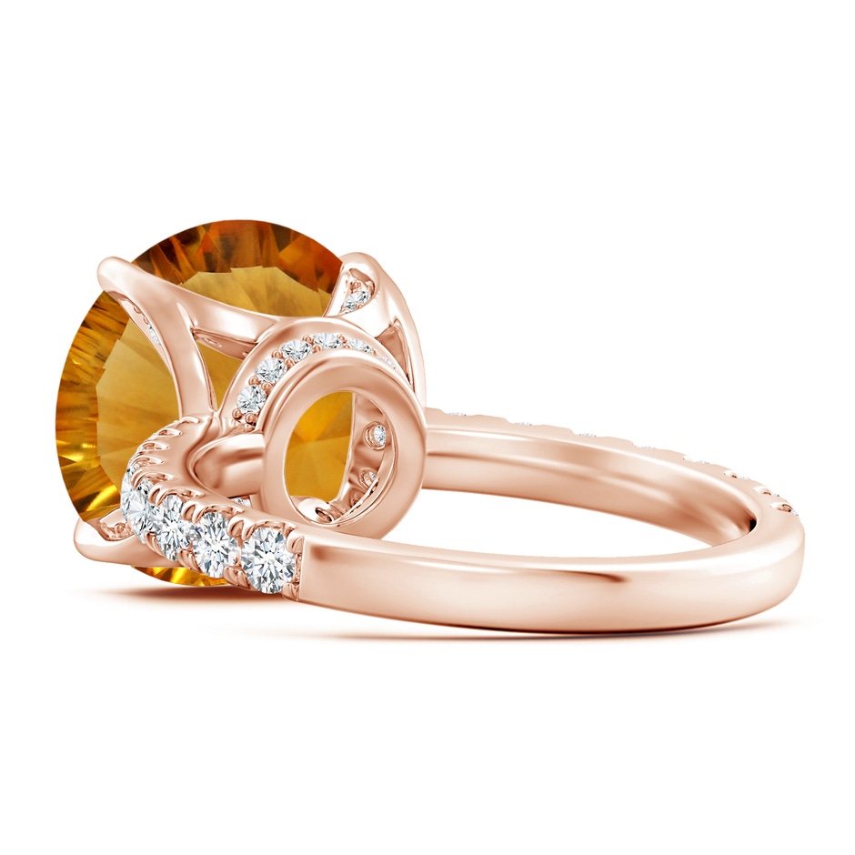 12.20x12.14x8.14mm AAAA GIA Certified Citrine Solitaire Ring with Diamond Accents in 18K Rose Gold side 399