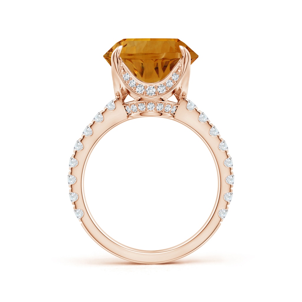 12.20x12.14x8.14mm AAAA GIA Certified Citrine Solitaire Ring with Diamond Accents in Rose Gold - side 199