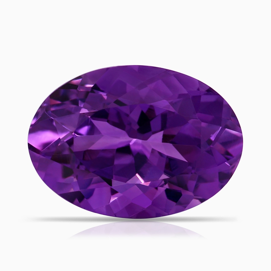 14.00x9.98x7.47mm AAA GIA Certified Flat Prong-Set Oval Amethyst Solitaire Ring in 18K White Gold side 699