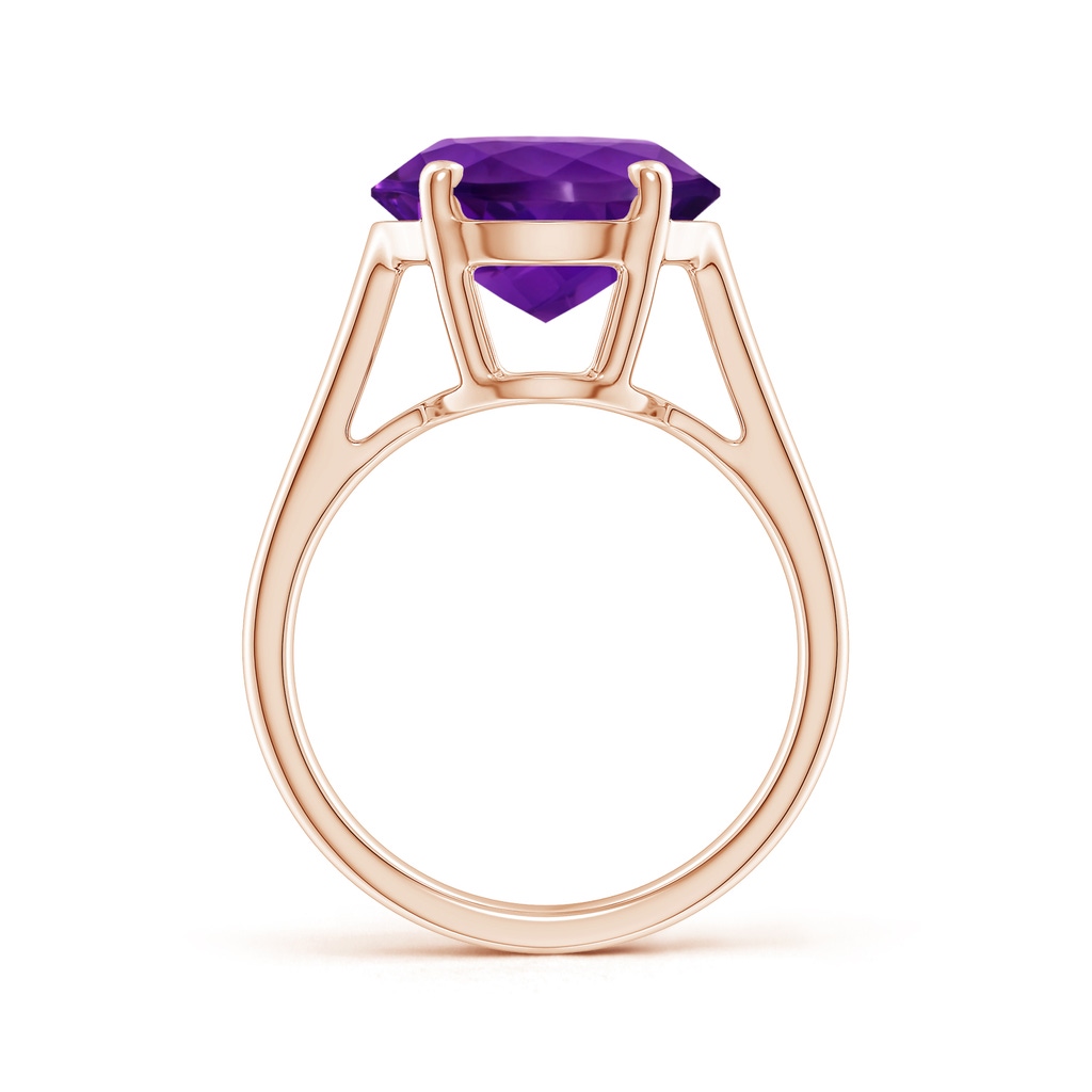 14.00x9.98x7.47mm AAA GIA Certified Flat Prong-Set Oval Amethyst Solitaire Ring in Rose Gold - side 199