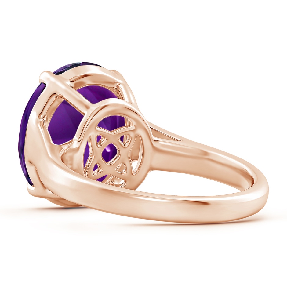 14.00x9.98x7.47mm AAA GIA Certified Flat Prong-Set Oval Amethyst Solitaire Ring in Rose Gold side 399