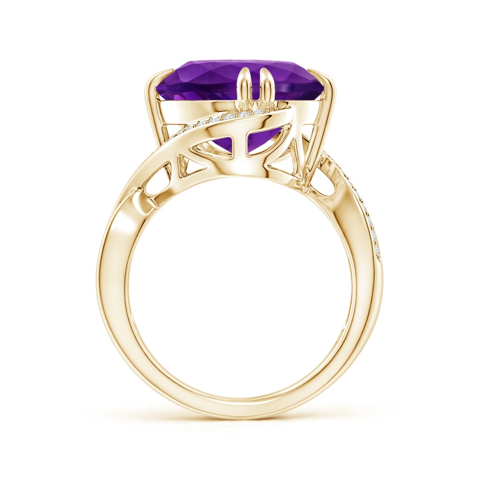 14.00x9.98x7.47mm AAA GIA Certified Oval Amethyst Bypass Ring with Diamond Accents in 18K Yellow Gold side 199