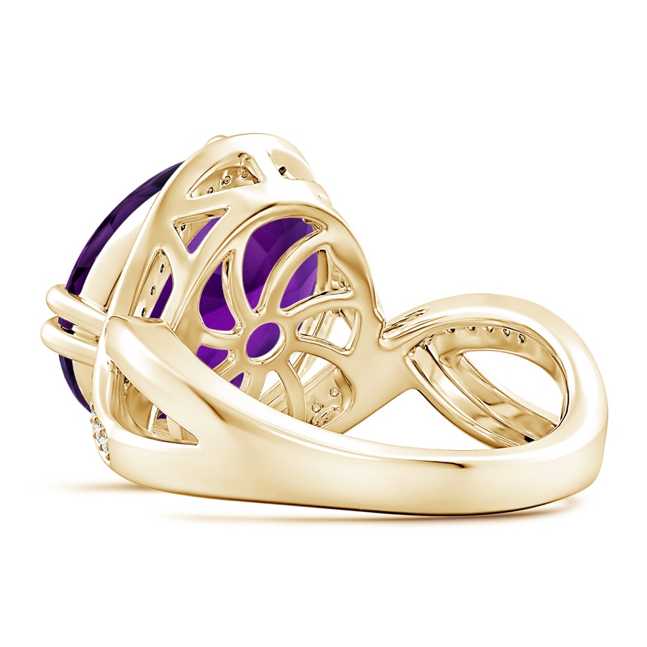 14.00x9.98x7.47mm AAA GIA Certified Oval Amethyst Bypass Ring with Diamond Accents in 18K Yellow Gold side 399