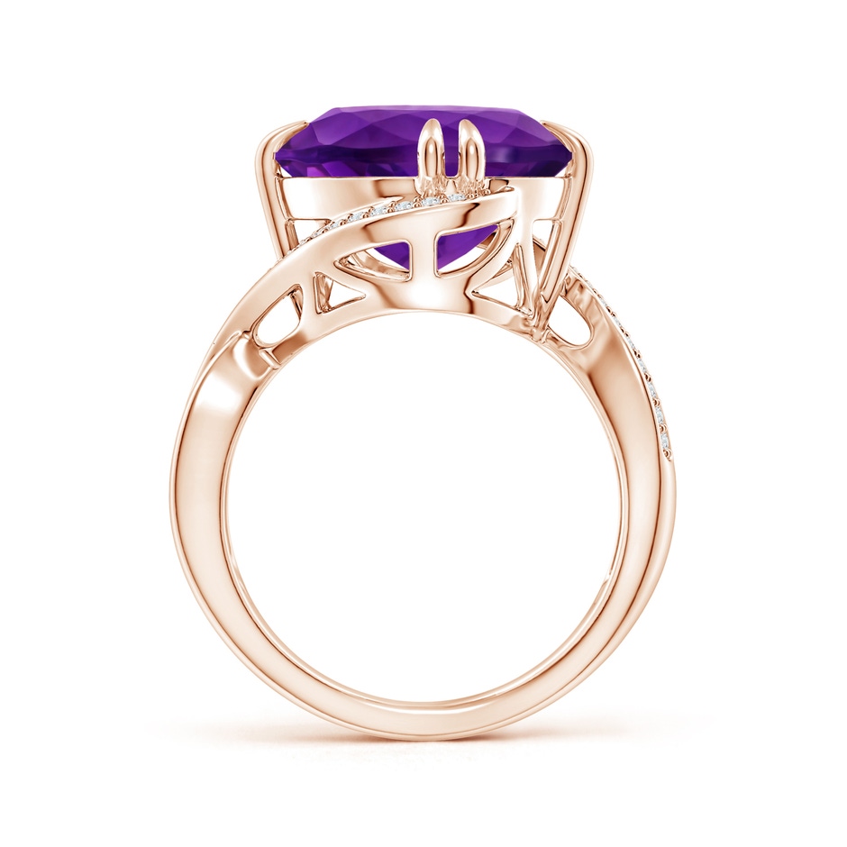 14.00x9.98x7.47mm AAA GIA Certified Oval Amethyst Bypass Ring with Diamond Accents in Rose Gold Side 199