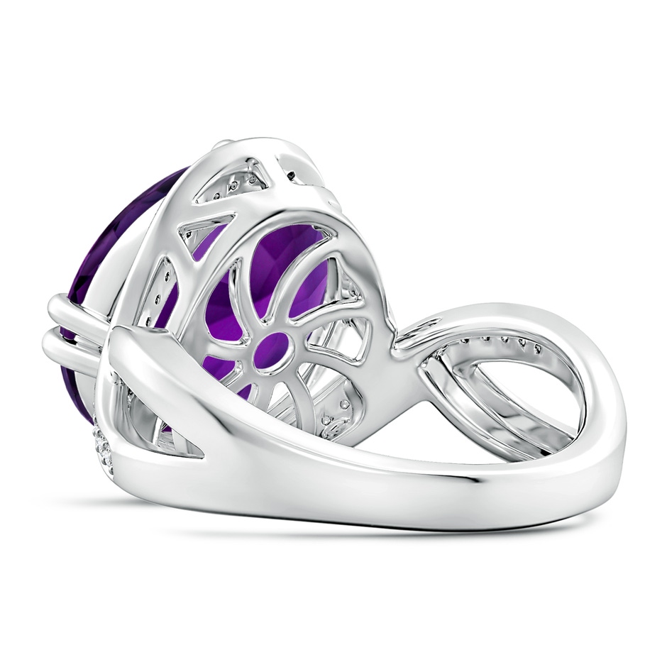 14.00x9.98x7.47mm AAA GIA Certified Oval Amethyst Bypass Ring with Diamond Accents in White Gold side 399