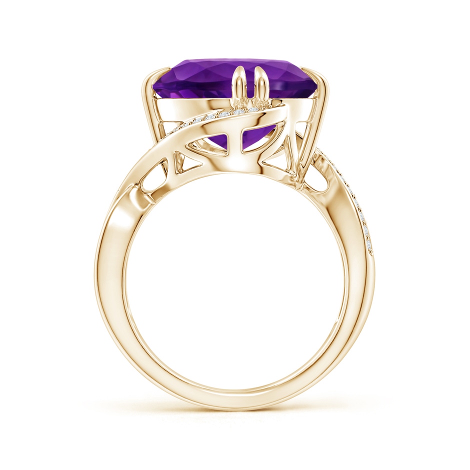 14.00x9.98x7.47mm AAA GIA Certified Oval Amethyst Bypass Ring with Diamond Accents in Yellow Gold side 199