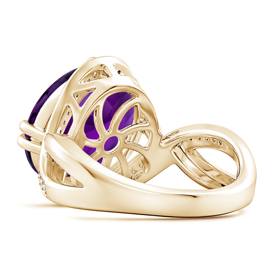 14.00x9.98x7.47mm AAA GIA Certified Oval Amethyst Bypass Ring with Diamond Accents in Yellow Gold side 399