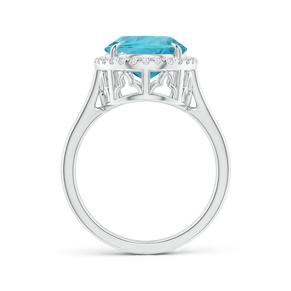 12.11x9.10x6.24mm AAA GIA Certified Oval Aquamarine Cathedral Ring in 18K White Gold side 199