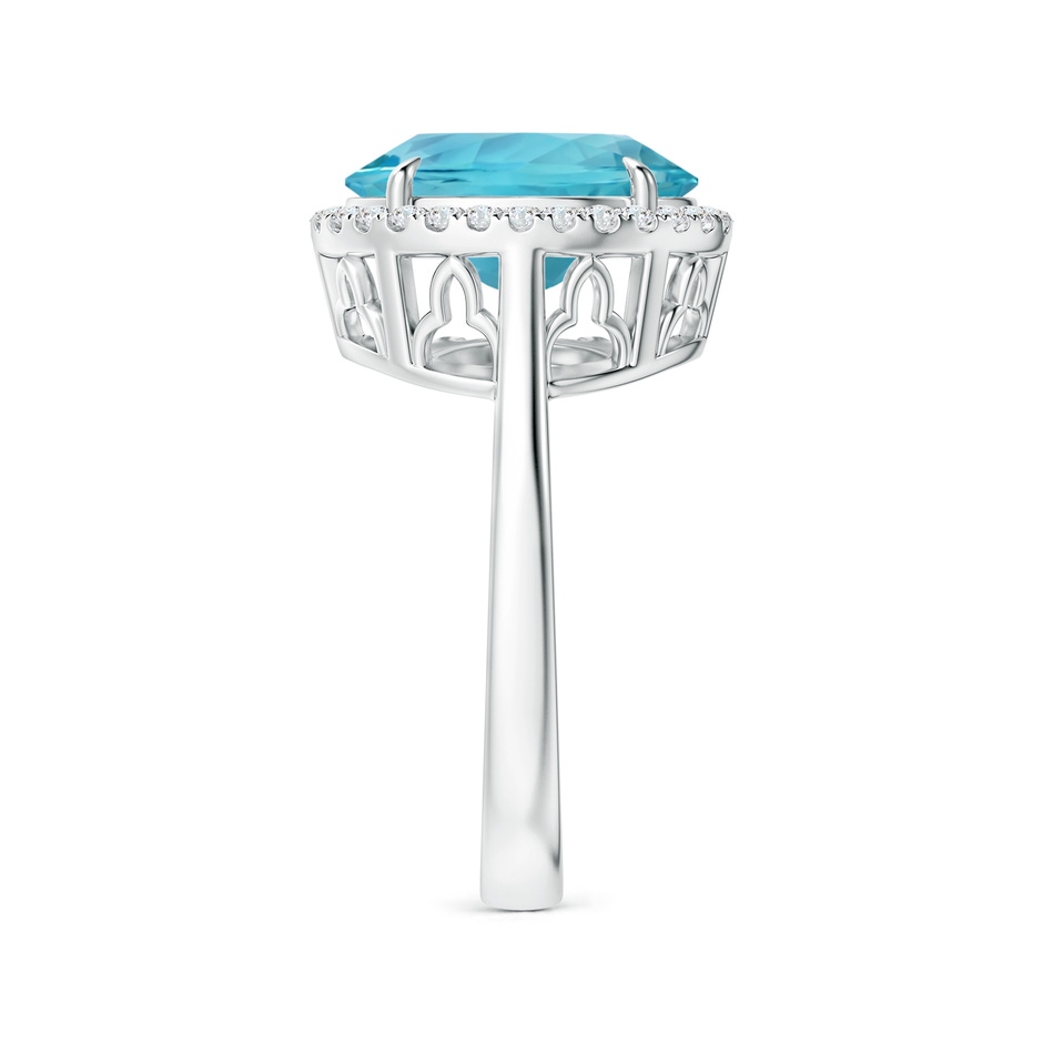 12.11x9.10x6.24mm AAA GIA Certified Oval Aquamarine Cathedral Ring in P950 Platinum side 399