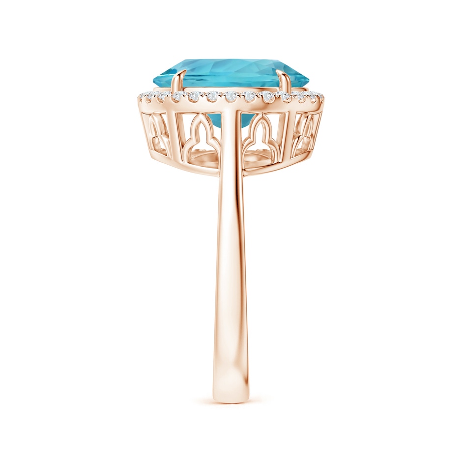 12.11x9.10x6.24mm AAA GIA Certified Oval Aquamarine Cathedral Ring in Rose Gold side 399
