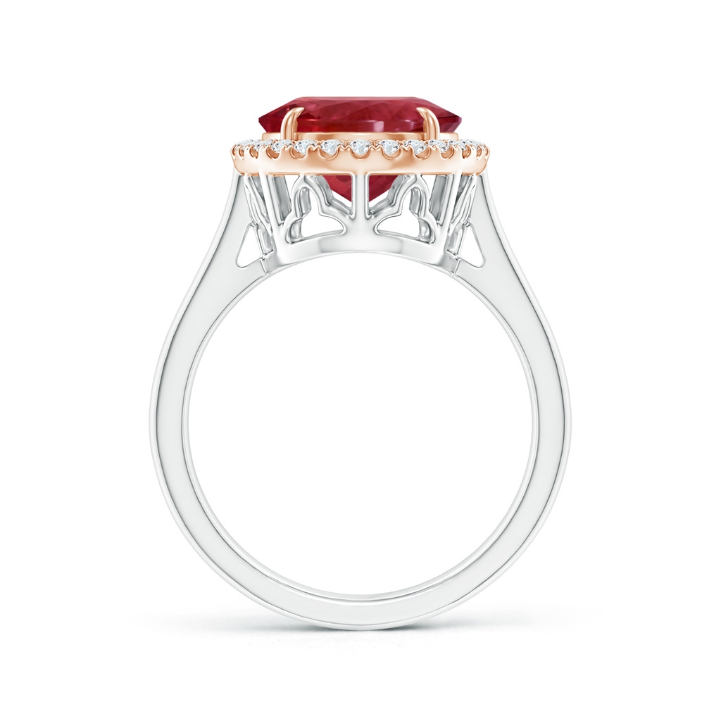 12.18x10.22x7.61mm AAAA GIA Certified Oval Pink Tourmaline Cathedral Ring in White Gold Rose Gold - side 199