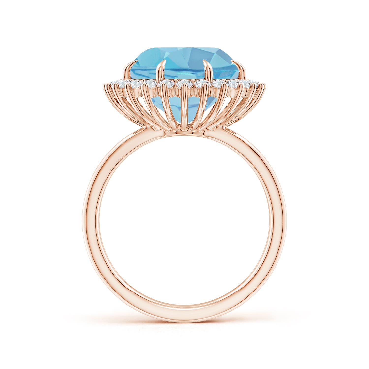 A - Swiss Blue Topaz / 8.3 CT / 14 KT Rose Gold