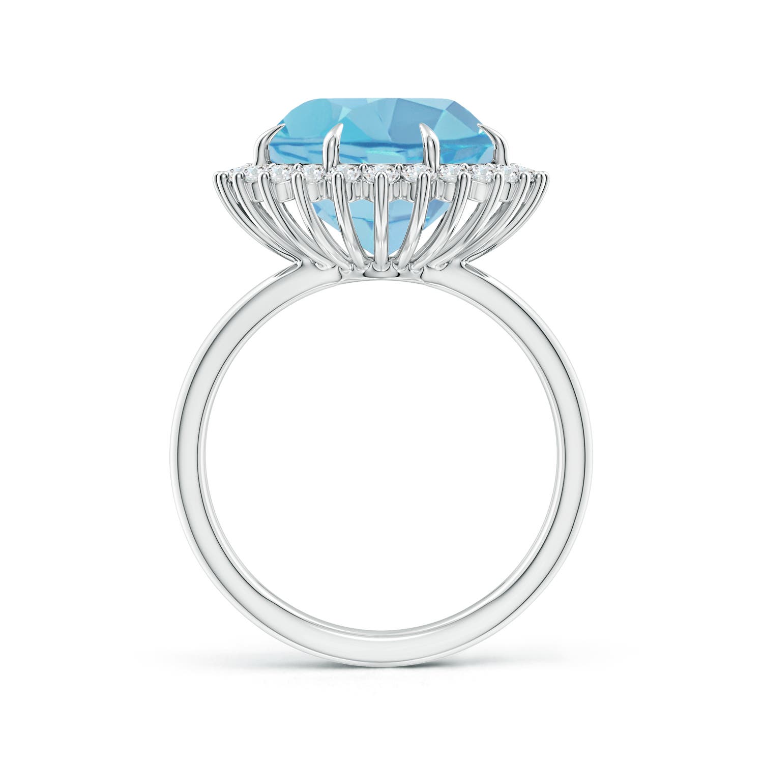 A - Swiss Blue Topaz / 8.3 CT / 14 KT White Gold