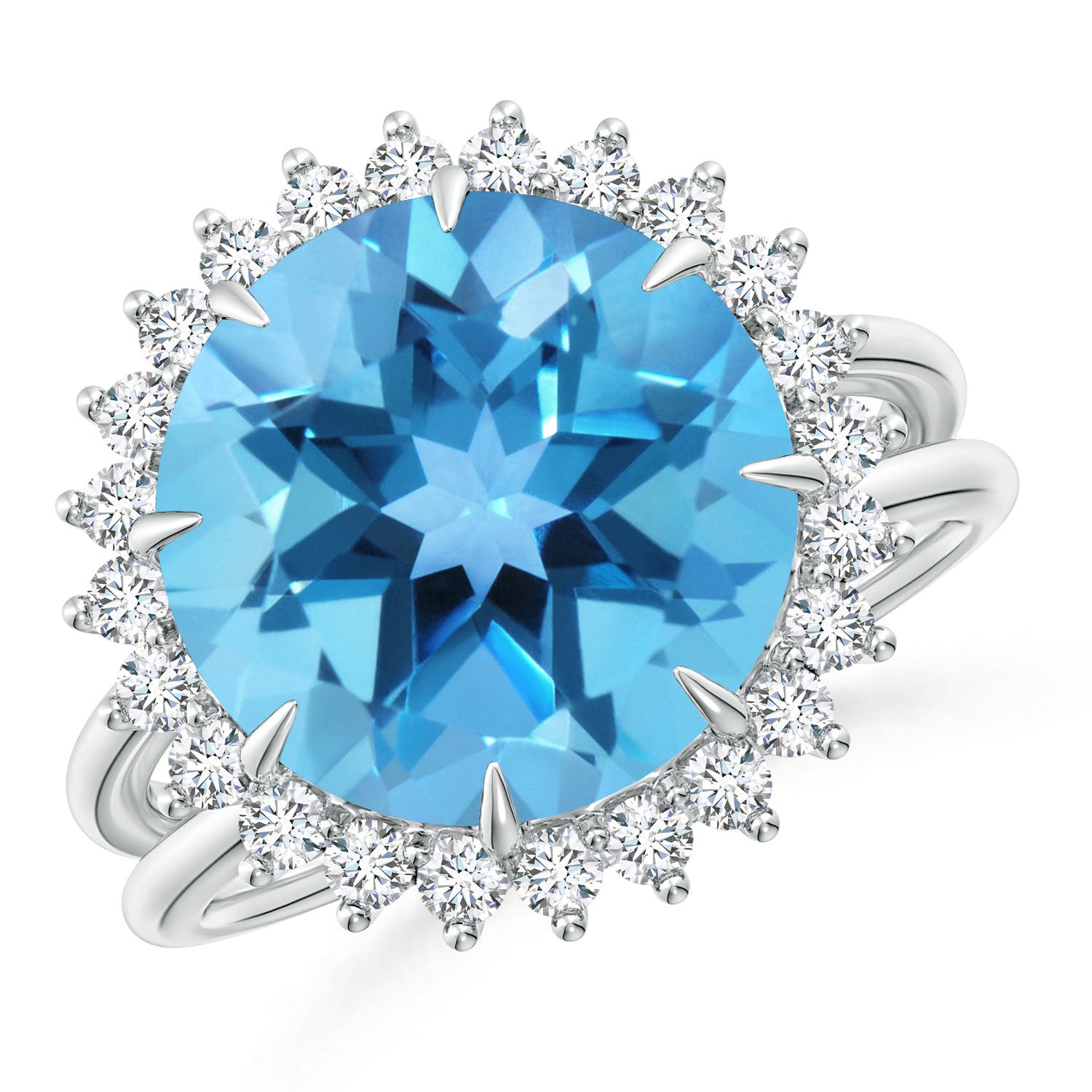 AA - Swiss Blue Topaz / 8.3 CT / 14 KT White Gold