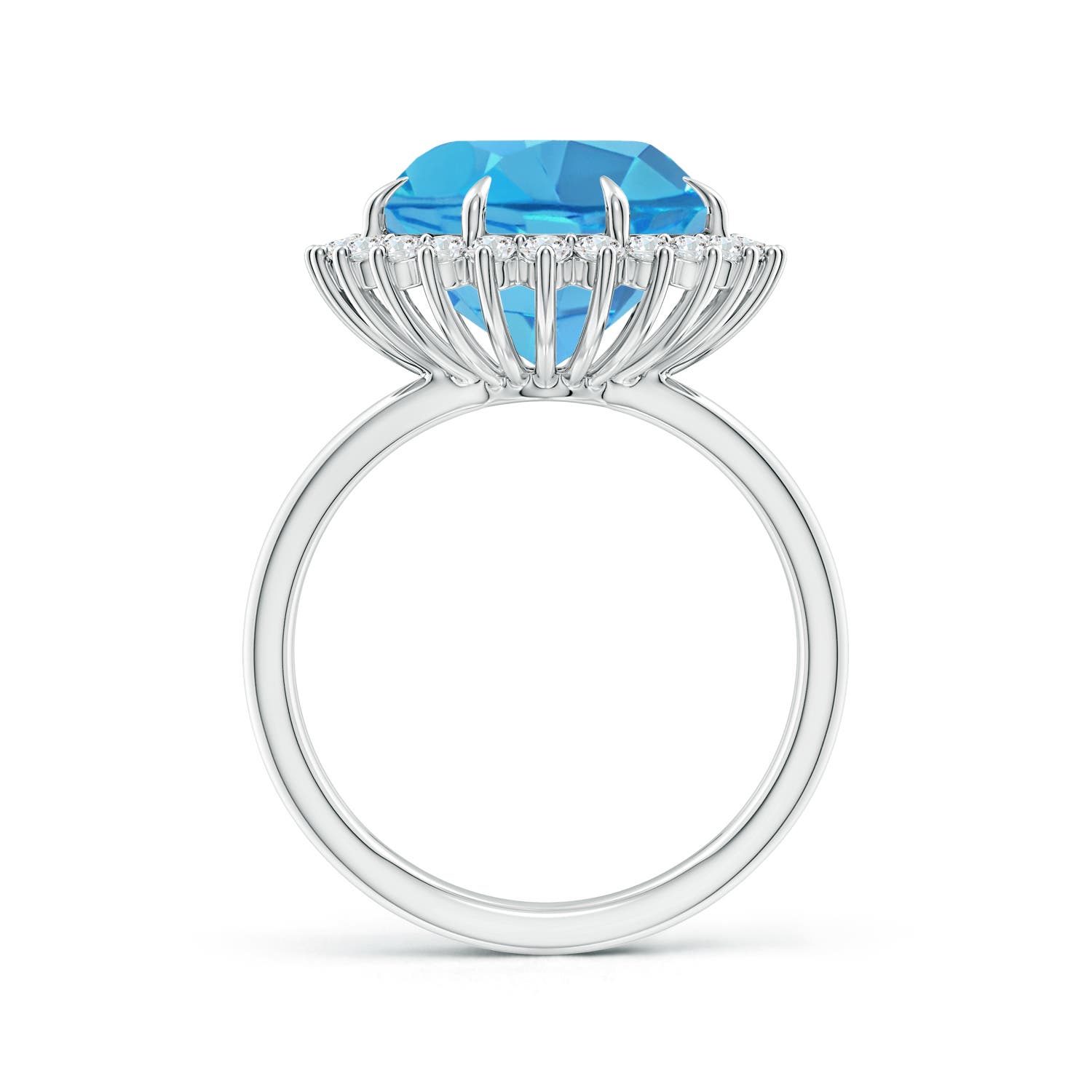 AA - Swiss Blue Topaz / 8.3 CT / 14 KT White Gold