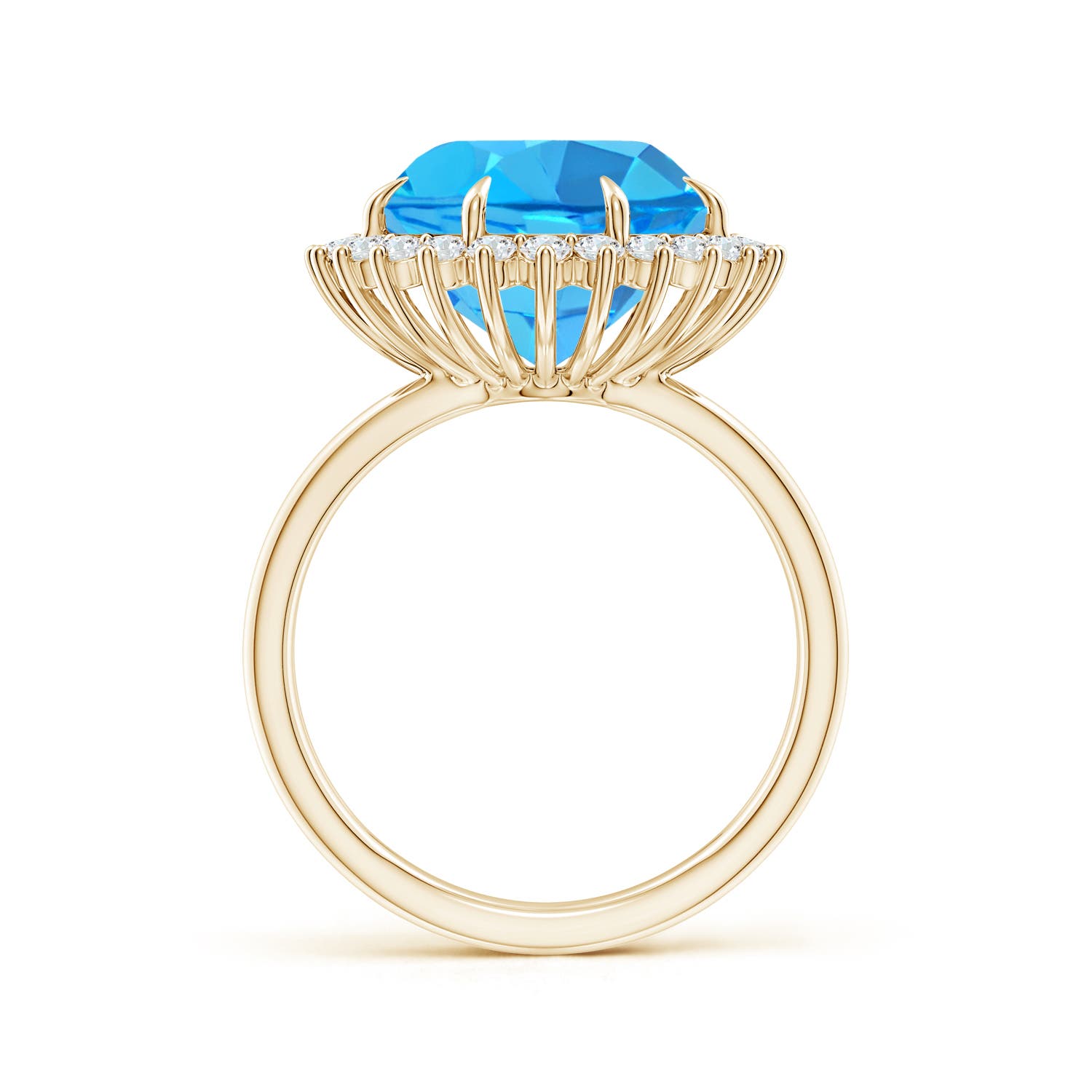 AAA - Swiss Blue Topaz / 8.3 CT / 14 KT Yellow Gold