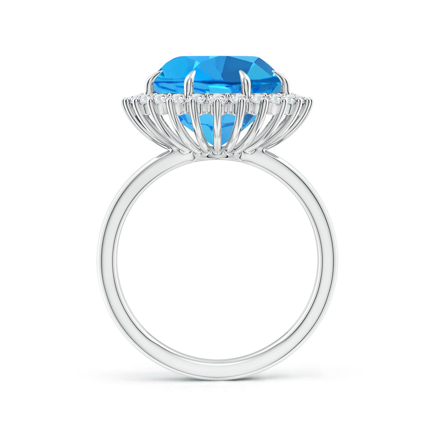 AAAA - Swiss Blue Topaz / 8.3 CT / 14 KT White Gold