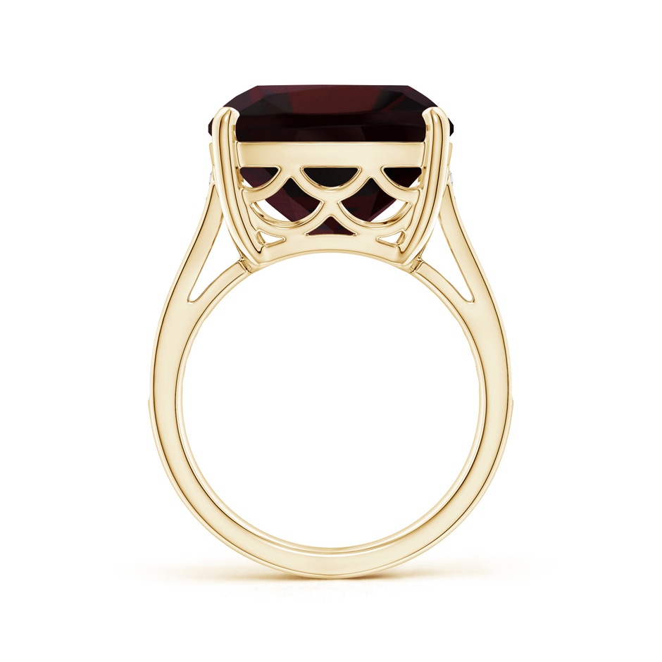 14.04x14.06x8.38mm AAAA GIA Certified Cushion Garnet Ring with Diamond Accents in 18K Yellow Gold side 199