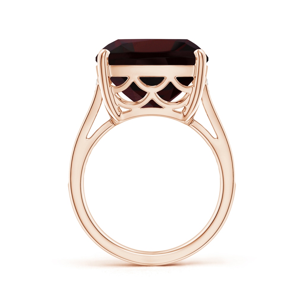 14.04x14.06x8.38mm AAAA GIA Certified Cushion Garnet Ring with Diamond Accents in Rose Gold - side 199