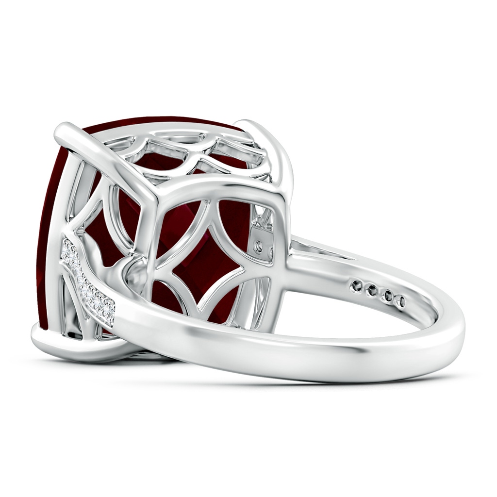 14.04x14.06x8.38mm AAAA GIA Certified Cushion Garnet Ring with Diamond Accents in White Gold Side 399