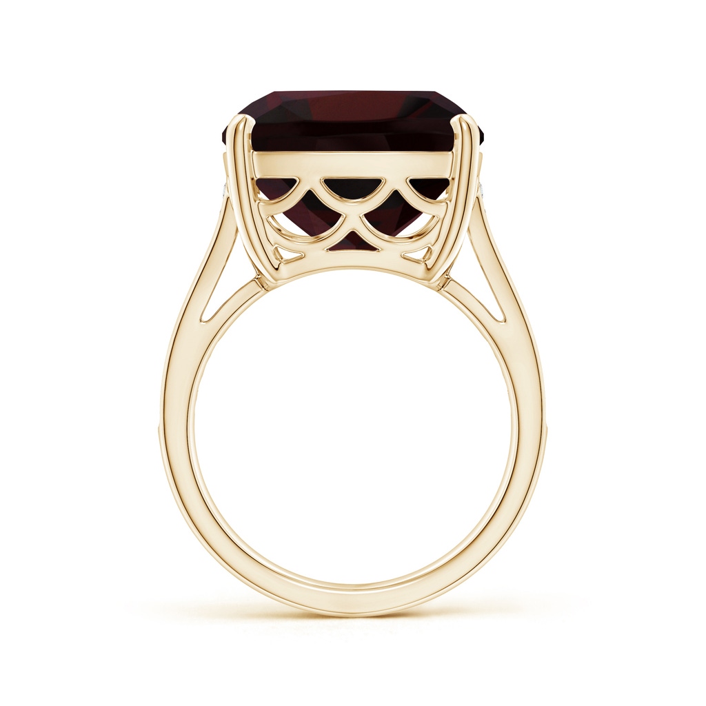 14.04x14.06x8.38mm AAAA GIA Certified Cushion Garnet Ring with Diamond Accents in Yellow Gold - side 199