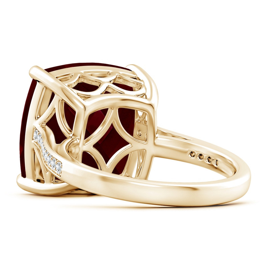 14.04x14.06x8.38mm AAAA GIA Certified Cushion Garnet Ring with Diamond Accents in Yellow Gold side 399