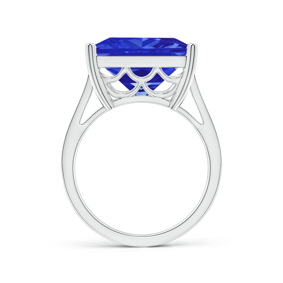 13.62x13.28x10.09mm AAAA GIA Certified Cushion Tanzanite Ring with Diamond Accents in 18K White Gold side-1