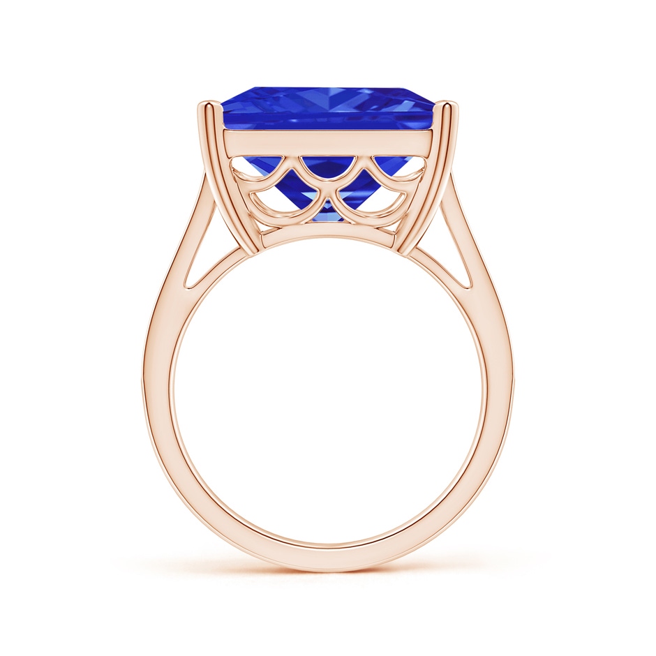 13.62x13.28x10.09mm AAAA GIA Certified Cushion Tanzanite Ring with Diamond Accents in Rose Gold side-1