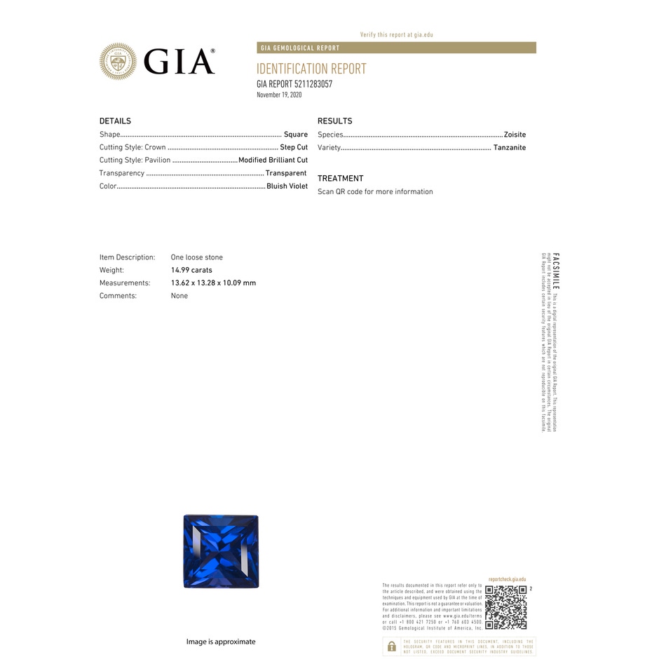 13.62x13.28x10.09mm AAAA GIA Certified Cushion Tanzanite Ring with Diamond Accents in Rose Gold gia-cert