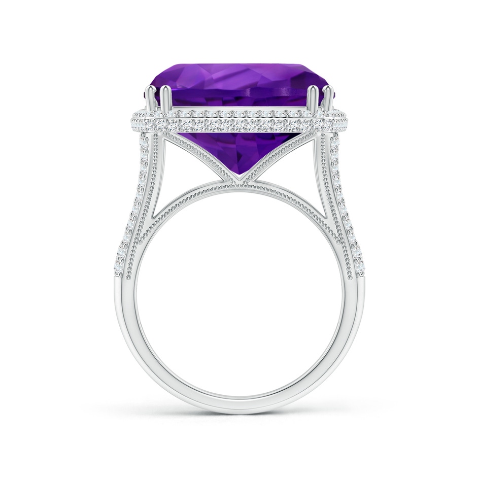 15.02x14.95x10.08mm AAA GIA Certified Rectangular Cushion Amethyst Ring with Diamond Halo in 18K White Gold side 199