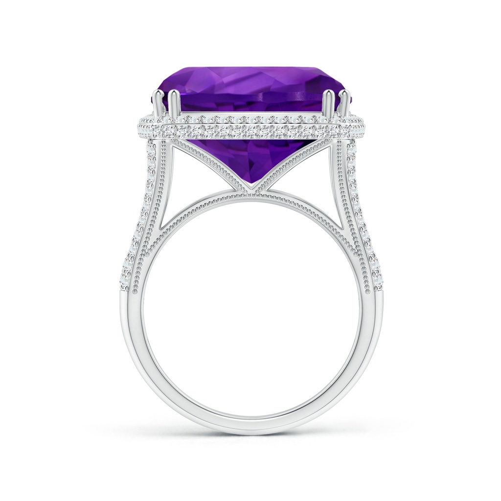 15.02x14.95x10.08mm AAA GIA Certified Rectangular Cushion Amethyst Ring with Diamond Halo in White Gold - side 199