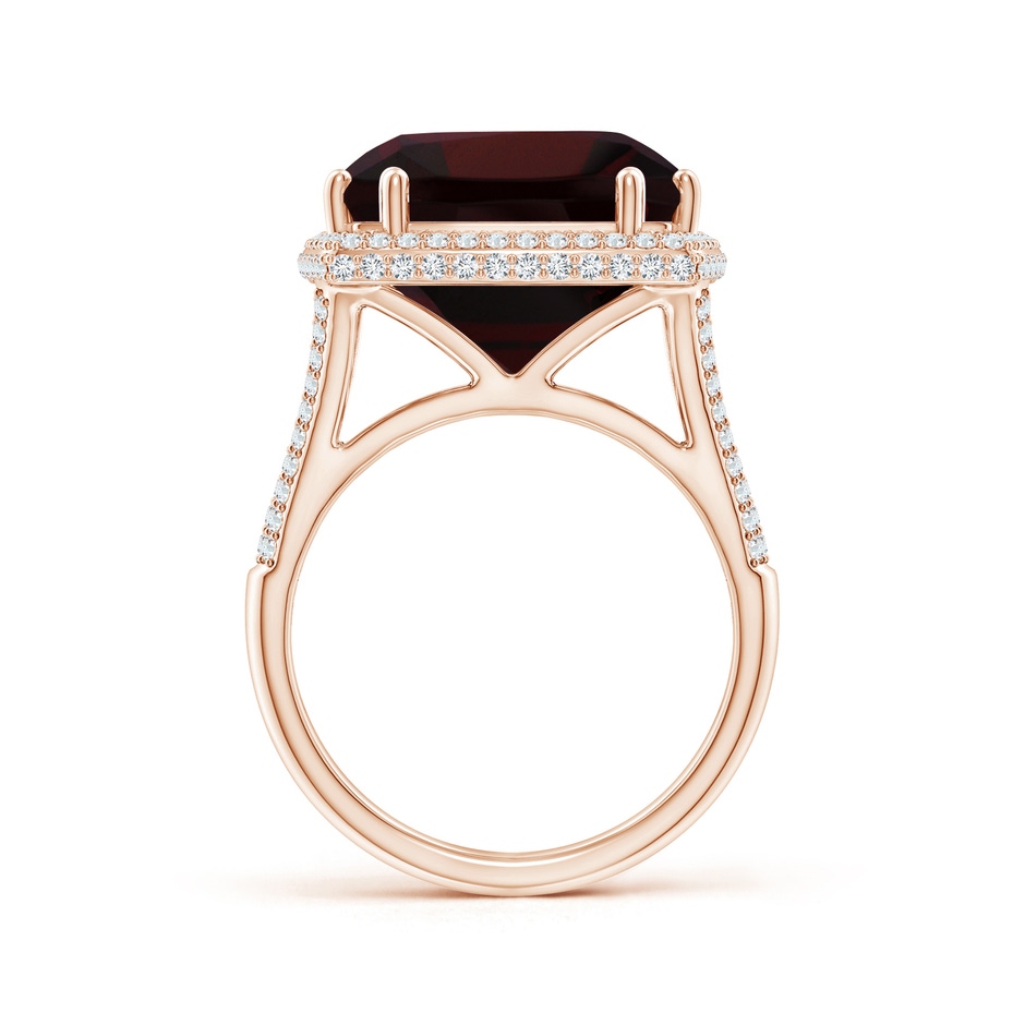 14.04x14.06x8.38mm AAAA GIA Certified Cushion Garnet Ring with Diamond Halo in Rose Gold side 199