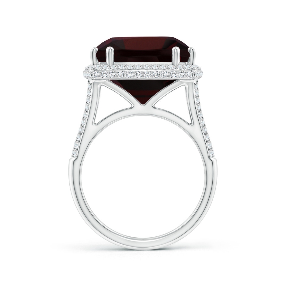 14.04x14.06x8.38mm AAAA GIA Certified Cushion Garnet Ring with Diamond Halo in White Gold side 199