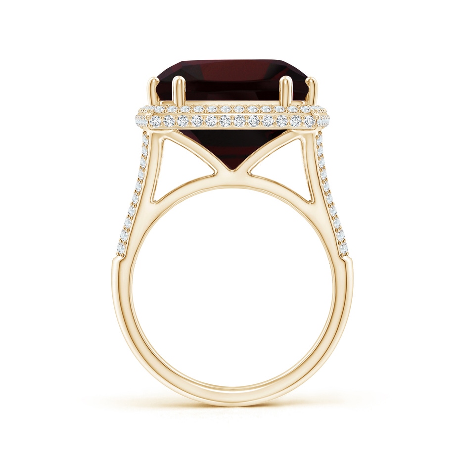 14.04x14.06x8.38mm AAAA GIA Certified Cushion Garnet Ring with Diamond Halo in Yellow Gold side 199