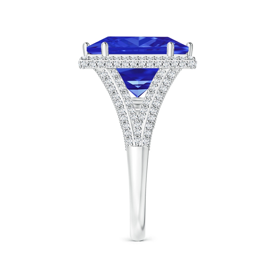 13.62x13.28x10.09mm AAAA GIA Certified Square Tanzanite Ring with Diamond Halo in 18K White Gold side-2