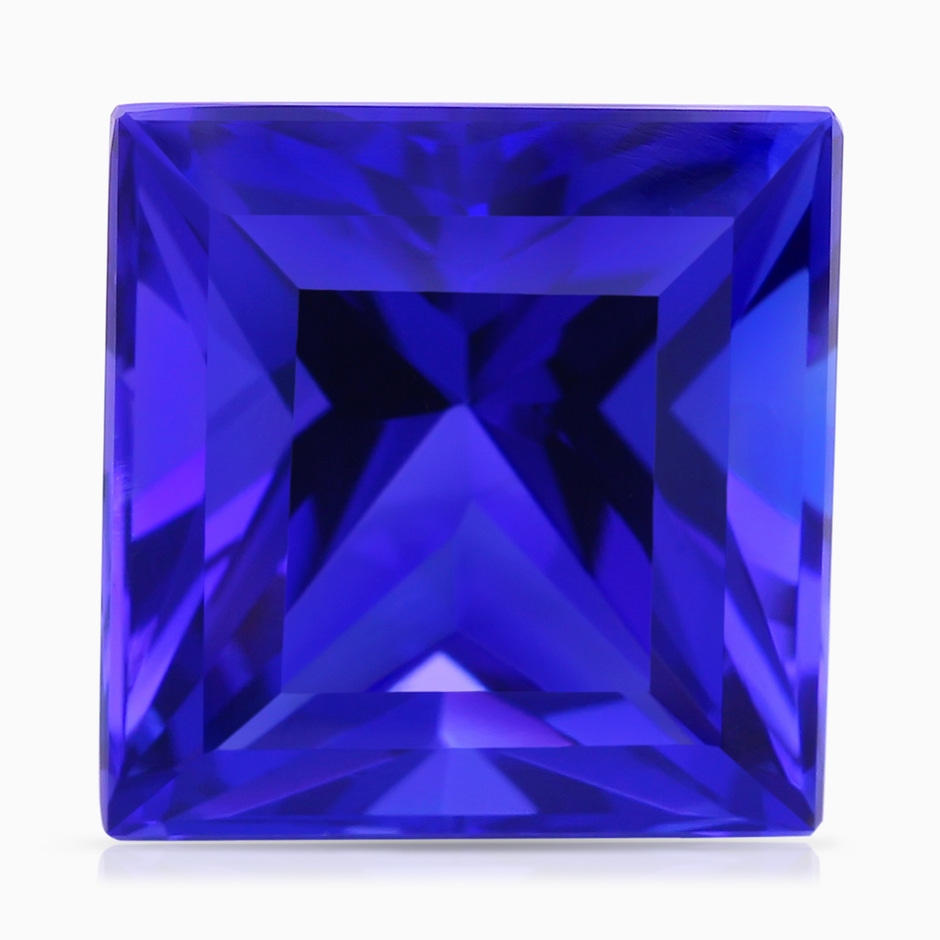 13.62x13.28x10.09mm AAAA GIA Certified Square Tanzanite Ring with Diamond Halo in 18K White Gold stone