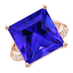 Square Tanzanite Side Stones Rings
