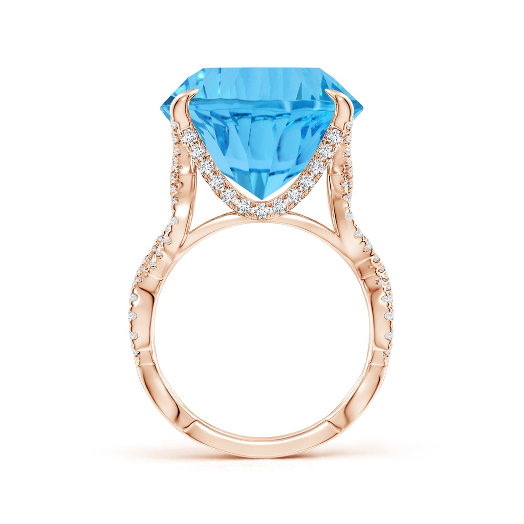 15.97x16.13x10.34mm AA GIA Certified Round Sky Blue Topaz Twisted Split Shank Ring in Rose Gold - side 199
