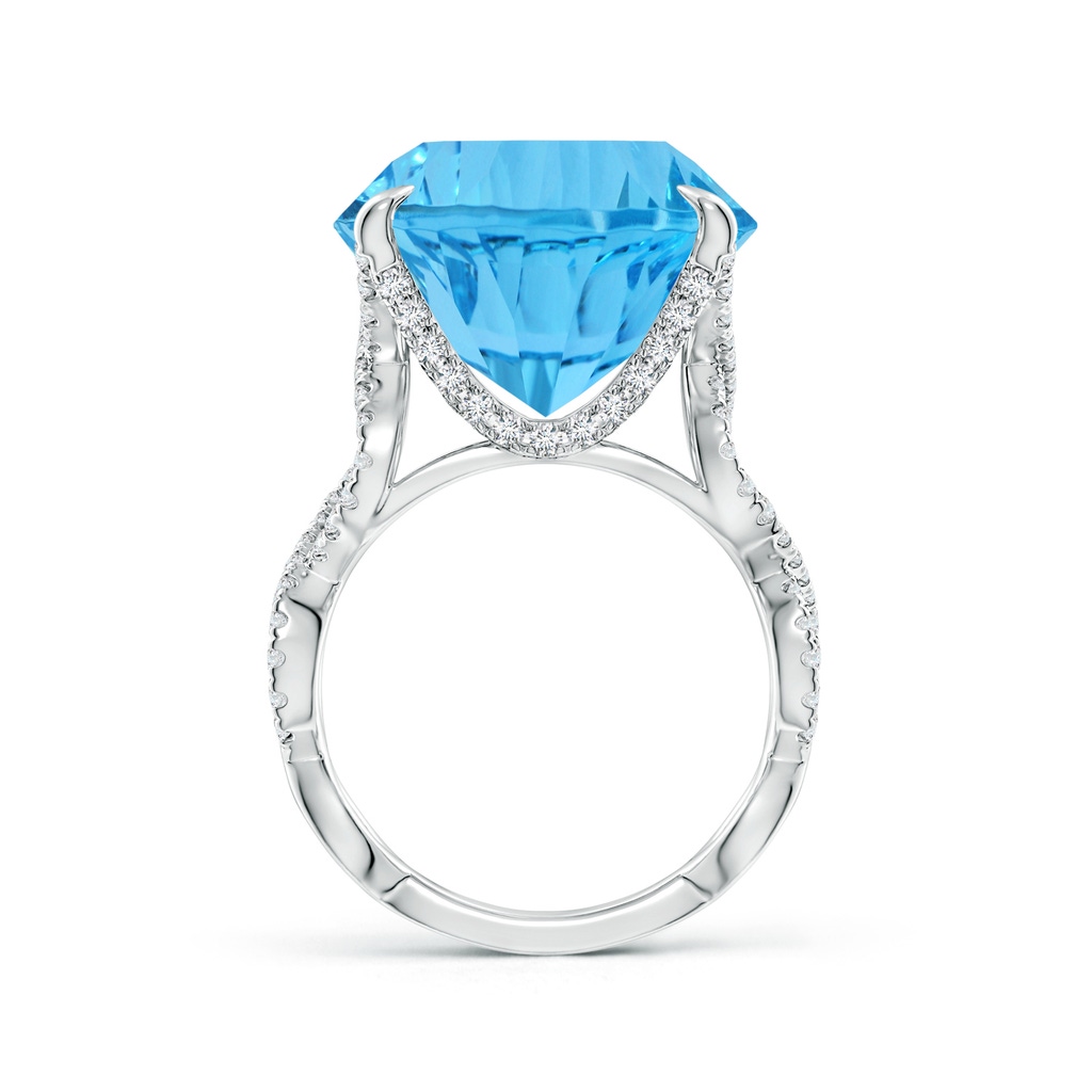 15.97x16.13x10.34mm AA GIA Certified Round Sky Blue Topaz Twisted Split Shank Ring in White Gold - side 199
