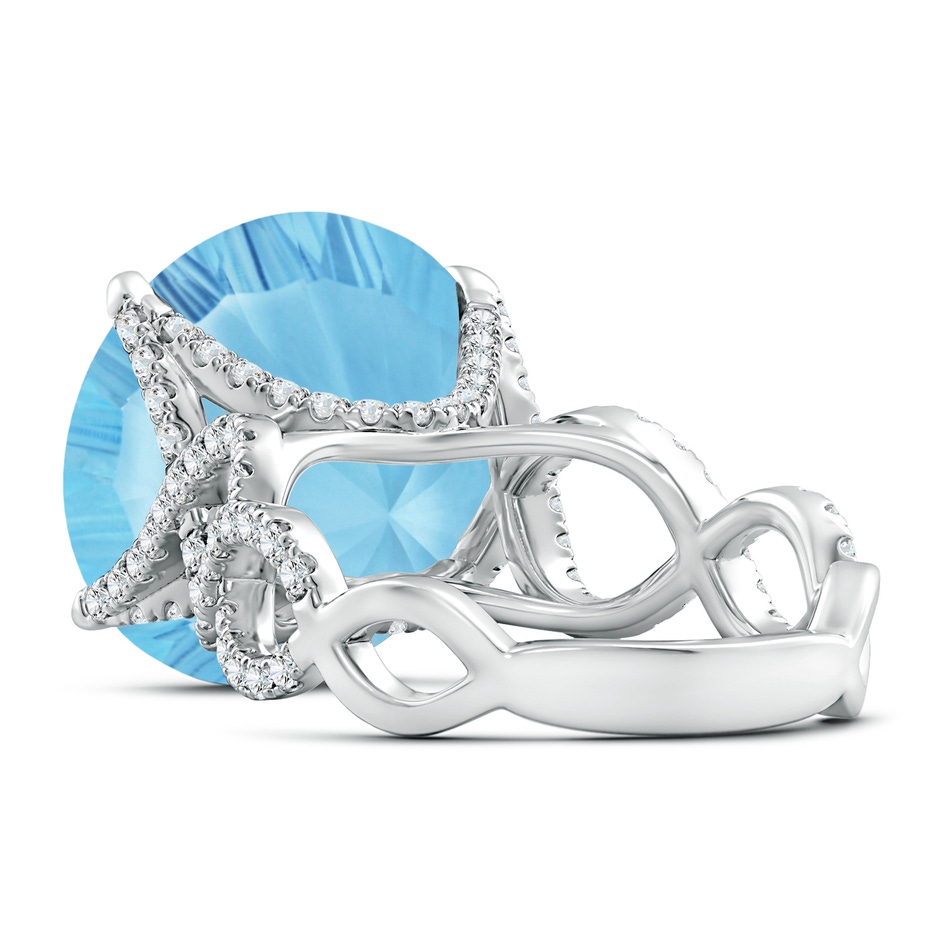 15.97x16.13x10.34mm AA GIA Certified Round Sky Blue Topaz Twisted Split Shank Ring in White Gold side 399