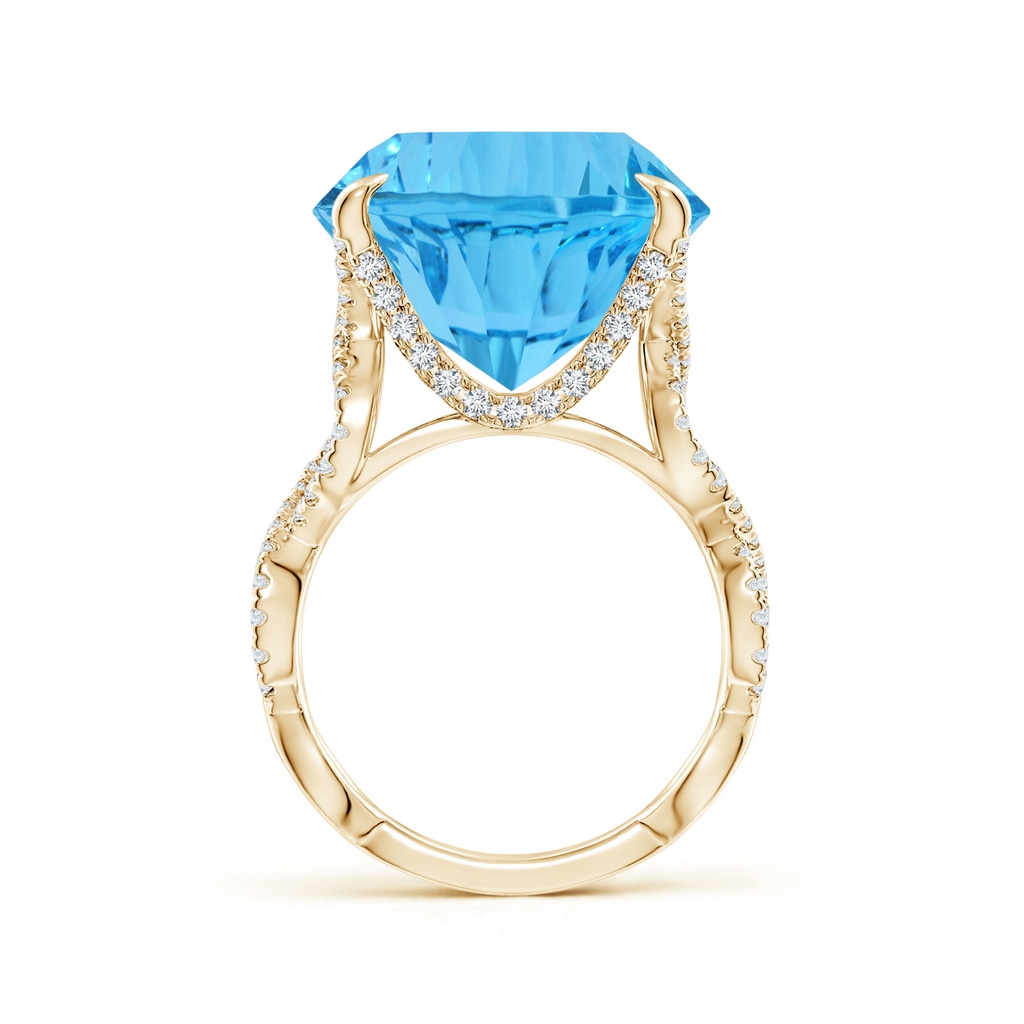 15.97x16.13x10.34mm AA GIA Certified Round Sky Blue Topaz Twisted Split Shank Ring in Yellow Gold - side 199