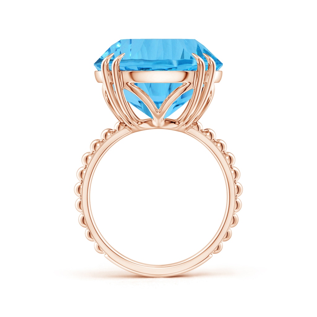 15.97x16.13x10.34mm AA GIA Certified Round Sky Blue Topaz Ring with Beaded Shank in Rose Gold - side 199