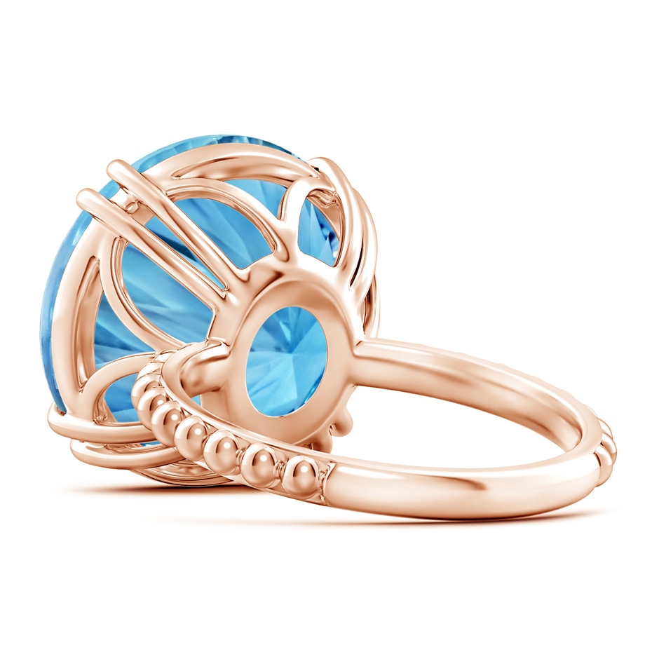 15.97x16.13x10.34mm AA GIA Certified Round Sky Blue Topaz Ring with Beaded Shank in Rose Gold side 399